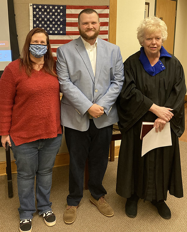 Kevin Rossi with mom, and Judge Coonahan